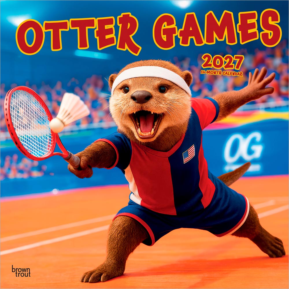 Otter Games | 2027 12 x 24 Inch (Hanging) Monthly Square Wall Calendar