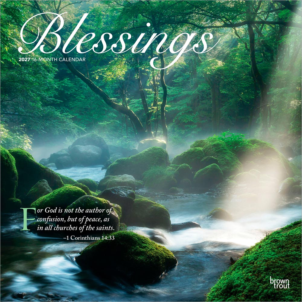 Blessings | 2027 12 x 24 Inch (Hanging) Monthly Square Wall Calendar