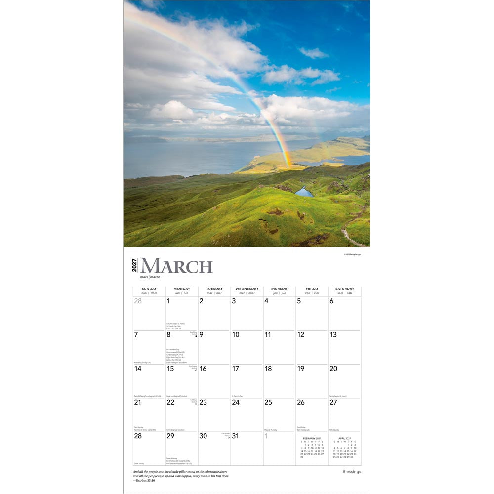 Blessings | 2027 12 x 24 Inch (Hanging) Monthly Square Wall Calendar