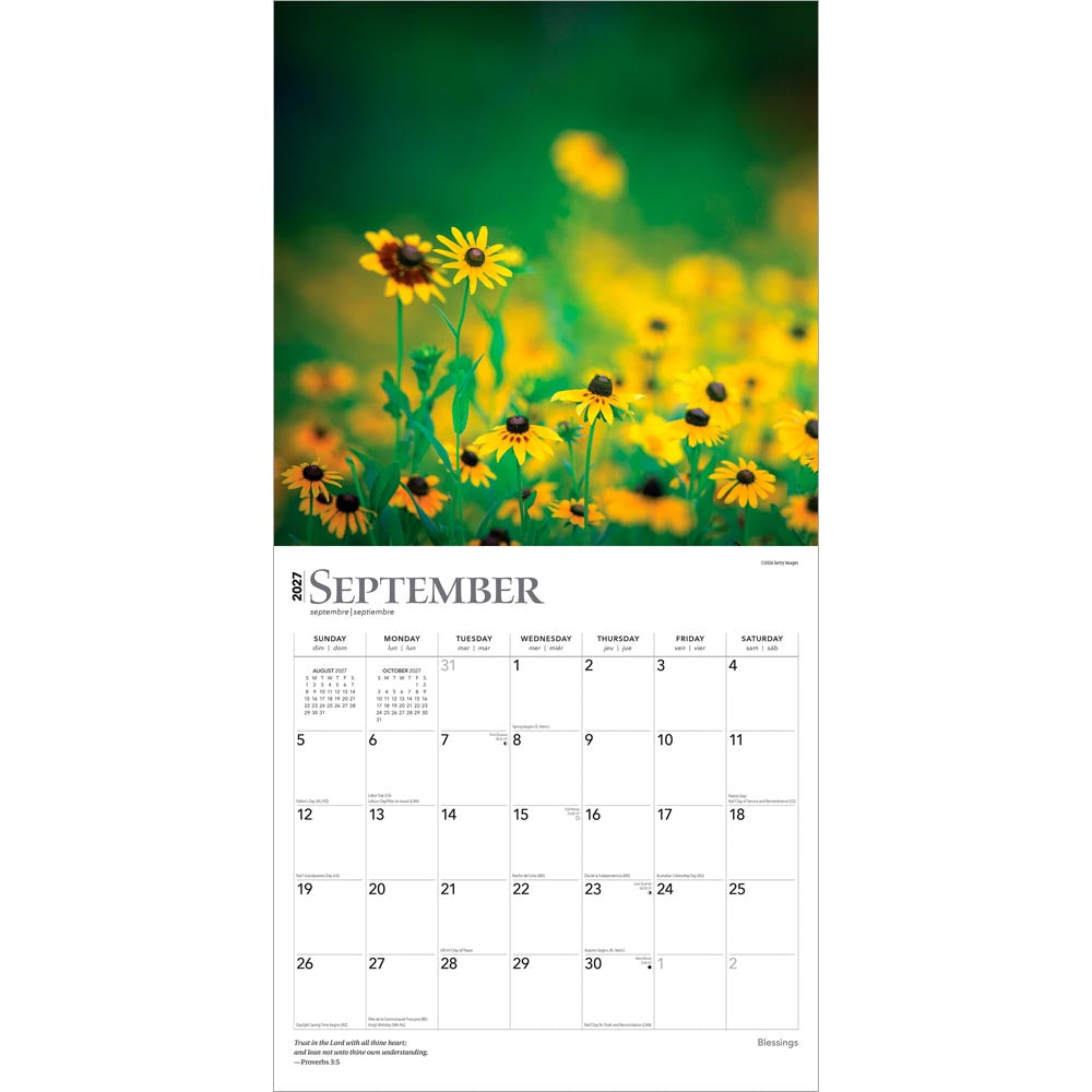 Blessings | 2027 12 x 24 Inch (Hanging) Monthly Square Wall Calendar