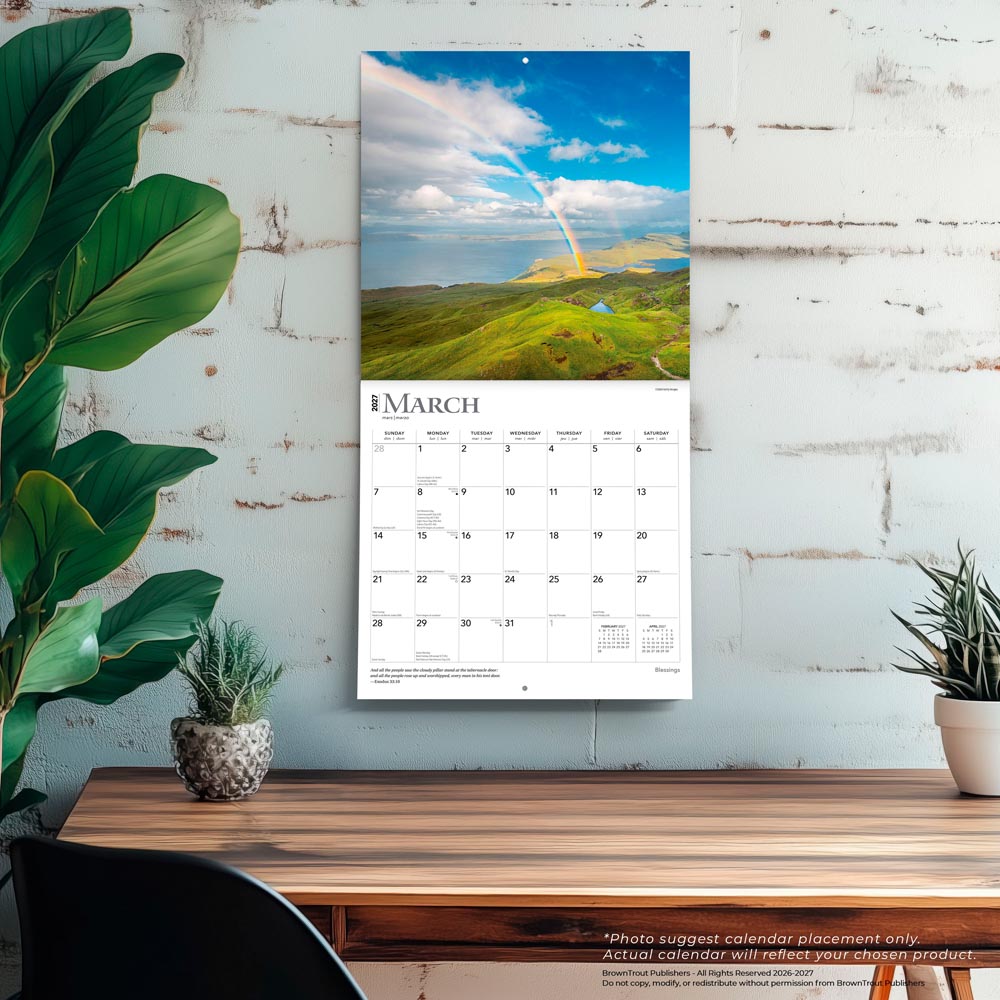 Blessings | 2027 12 x 24 Inch (Hanging) Monthly Square Wall Calendar