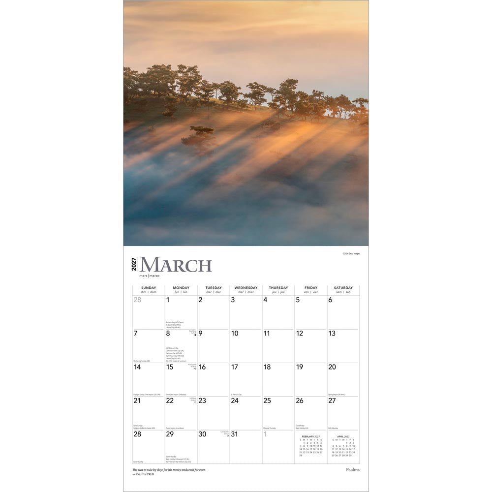 Psalms | 2027 12 x 24 Inch (Hanging) Monthly Square Wall Calendar