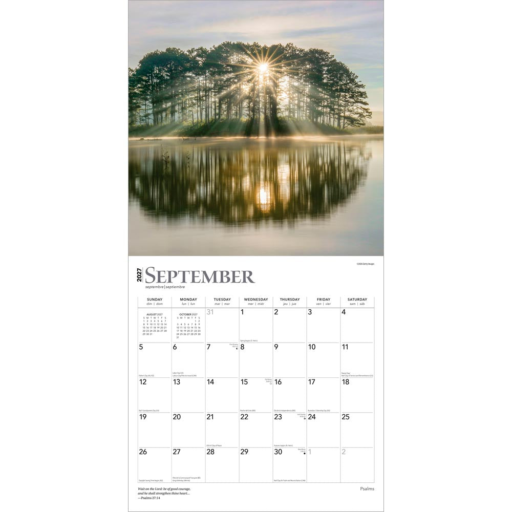 Psalms | 2027 12 x 24 Inch (Hanging) Monthly Square Wall Calendar