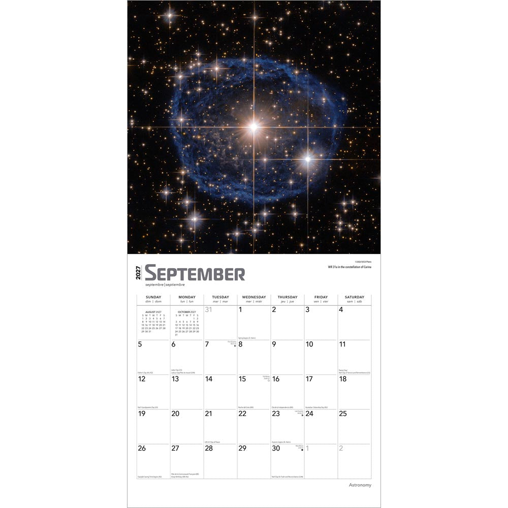 Astronomy | 2027 12 x 24 Inch (Hanging) Monthly Square Wall Calendar | Foil Stamped Cover