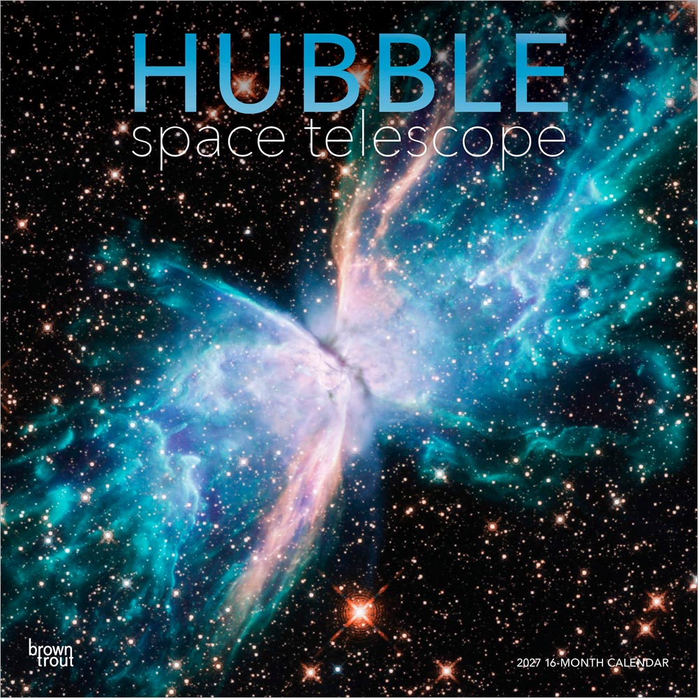 Hubble Space Telescope | 2027 12 x 24 Inch (Hanging) Monthly Square Wall Calendar | Foil Stamped Cover