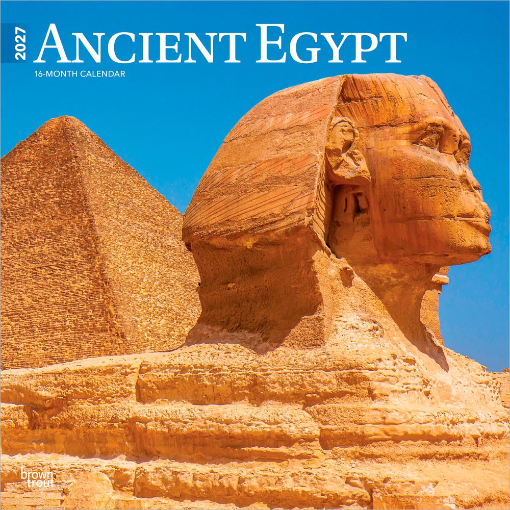 Ancient Egypt | 2027 12 x 24 Inch (Hanging) Monthly Square Wall Calendar