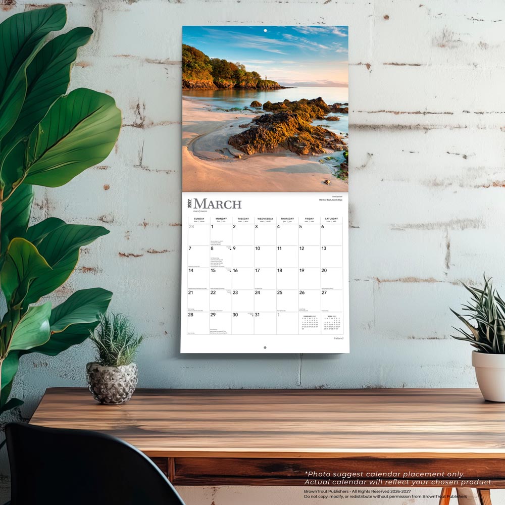 Ireland | 2027 12 x 24 Inch (Hanging) Monthly Square Wall Calendar