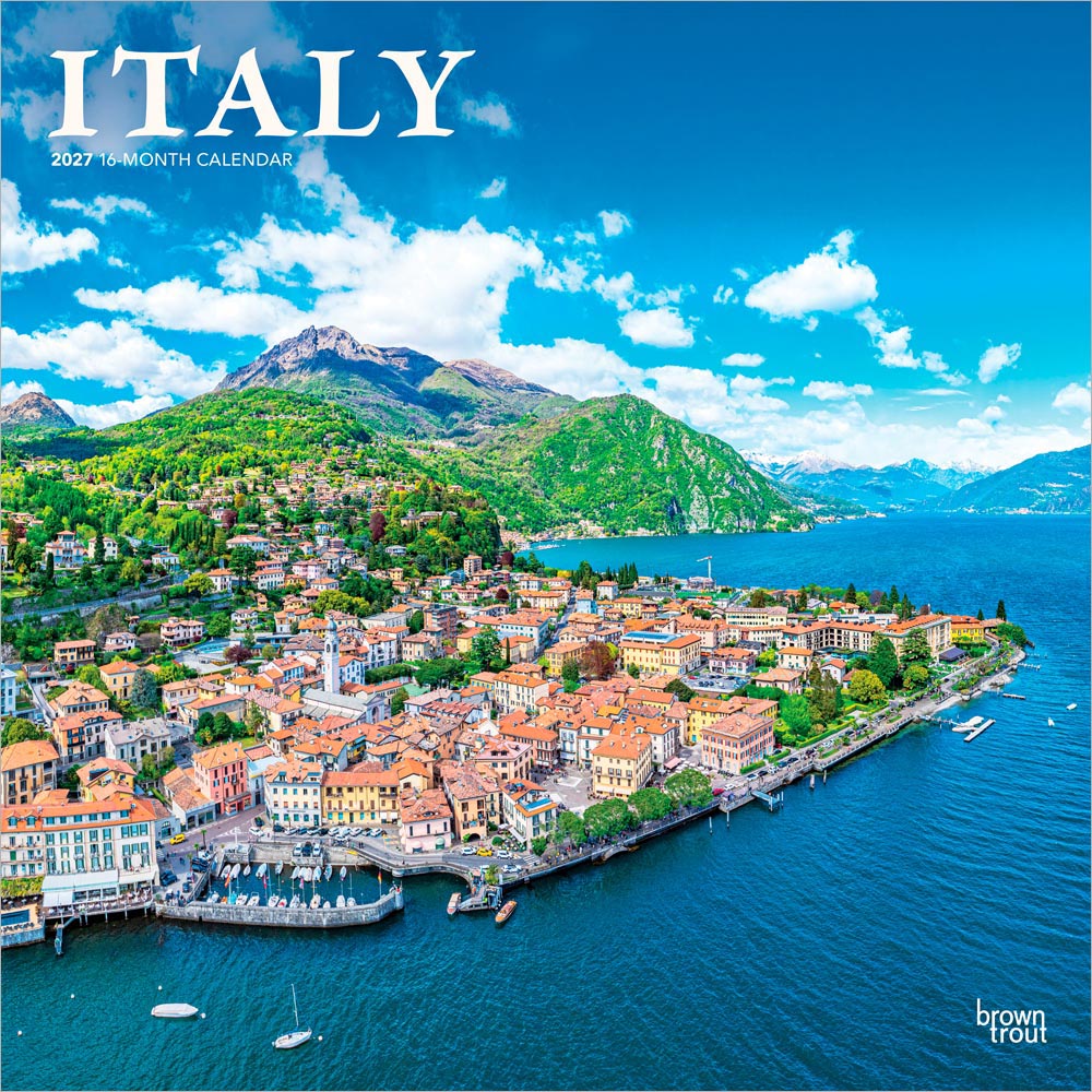 Italy | 2027 12 x 24 Inch (Hanging) Monthly Square Wall Calendar