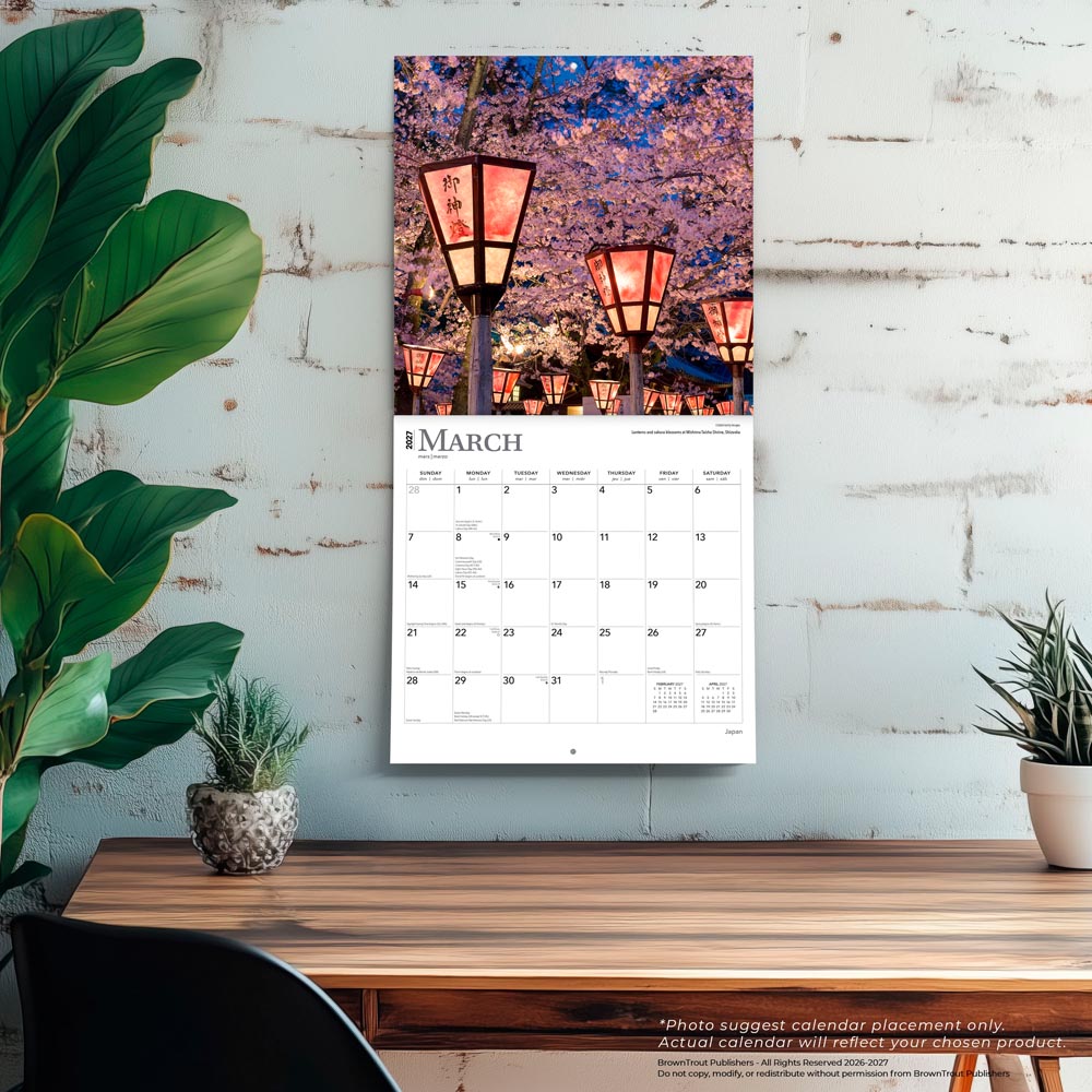 Japan | 2027 12 x 24 Inch (Hanging) Monthly Square Wall Calendar