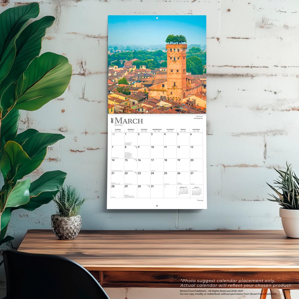 Tuscany | 2027 12 x 24 Inch (Hanging) Monthly Square Wall Calendar