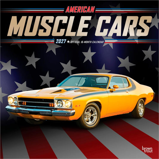 American Muscle Cars OFFICIAL | 2027 12 x 24 Inch (Hanging) Monthly Square Wall Calendar | Foil Stamped Cover