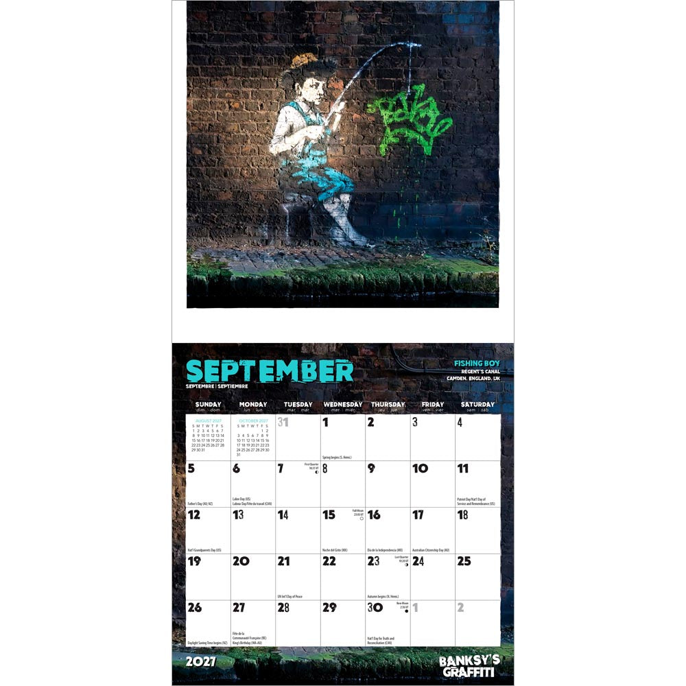 Banksy's Graffiti OFFICIAL | 2027 7 x 14 Inch (Hanging) Monthly Mini Wall Calendar