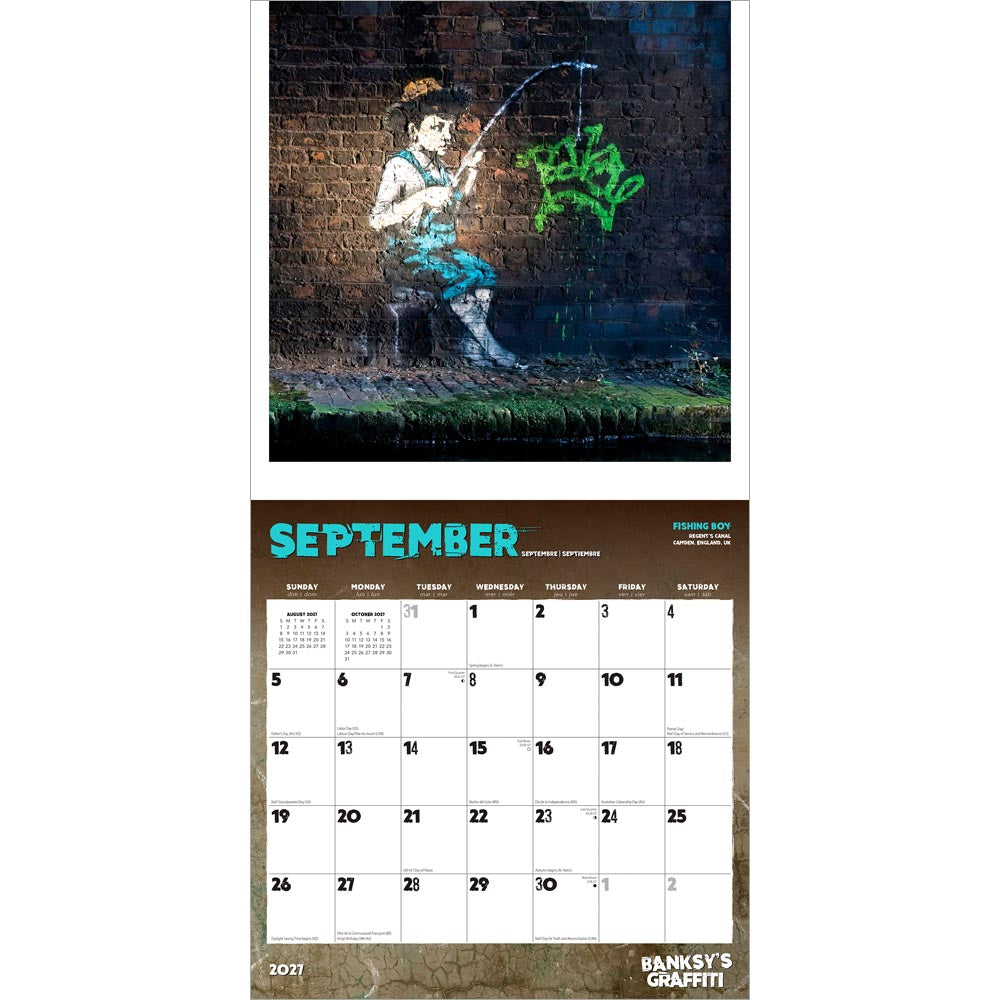 Banksy's Graffiti OFFICIAL | 2027 12 x 24 Inch (Hanging) Monthly Square Wall Calendar