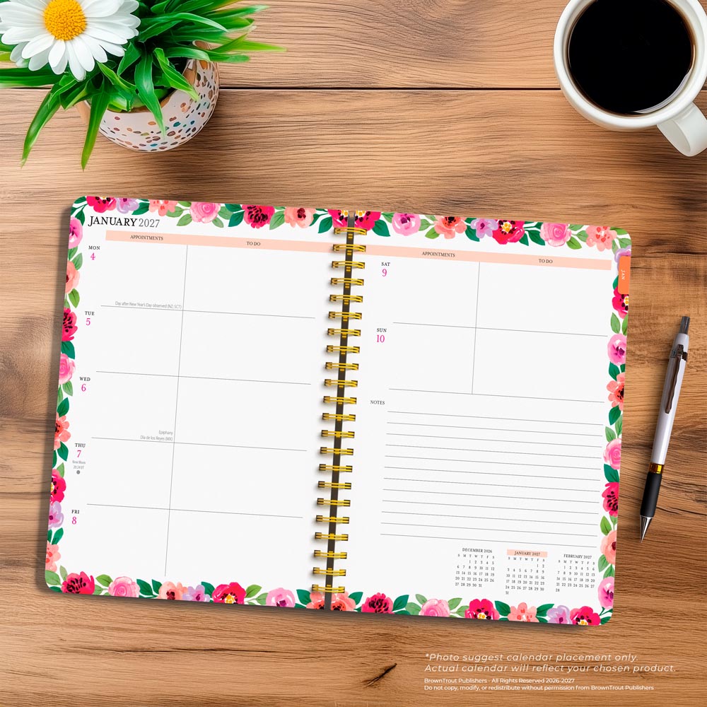 Bonnie Marcus OFFICIAL | 2027 6 x 7.75 Inch Weekly Desk Planner | Foil Stamped Cover