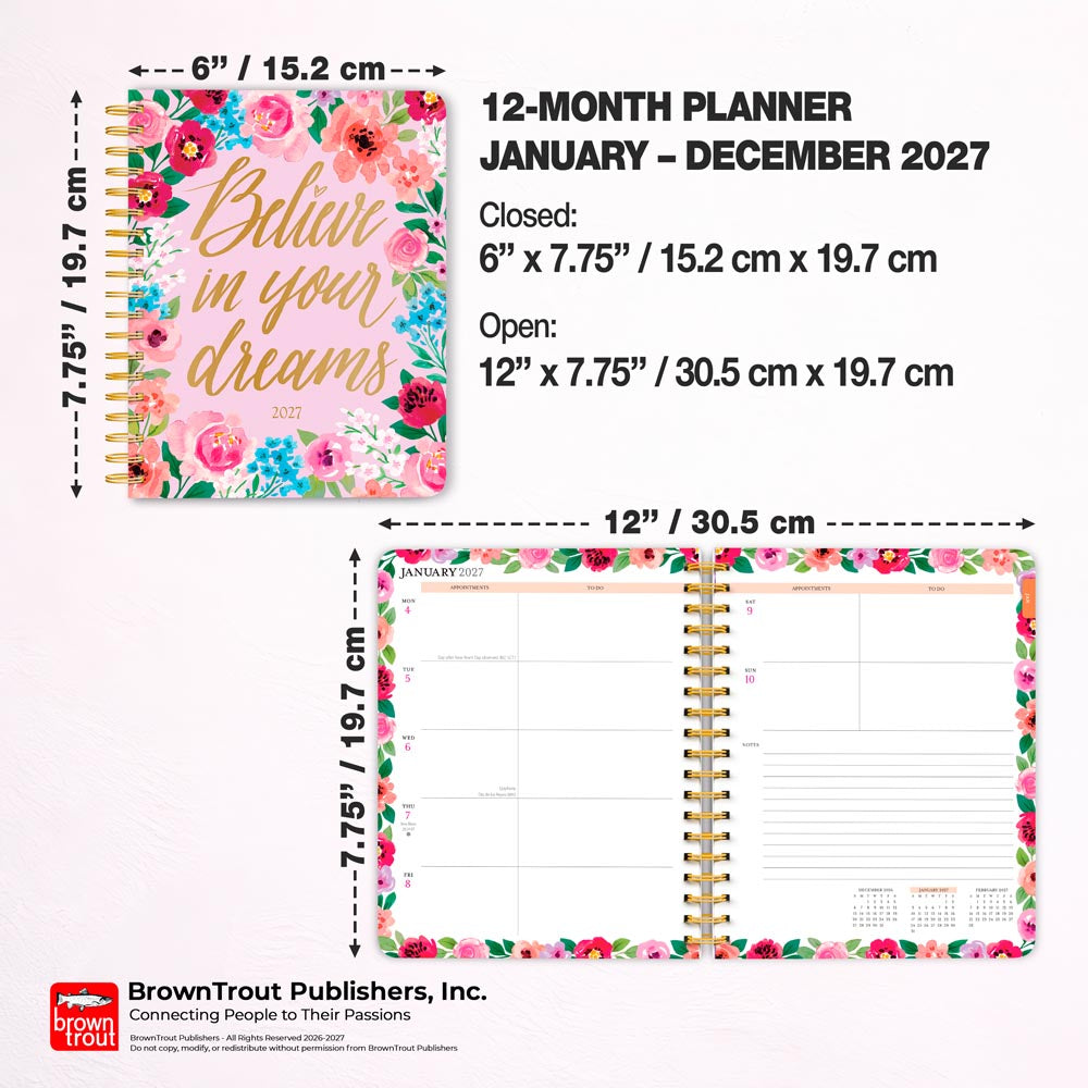 Bonnie Marcus OFFICIAL | 2027 6 x 7.75 Inch Weekly Desk Planner | Foil Stamped Cover
