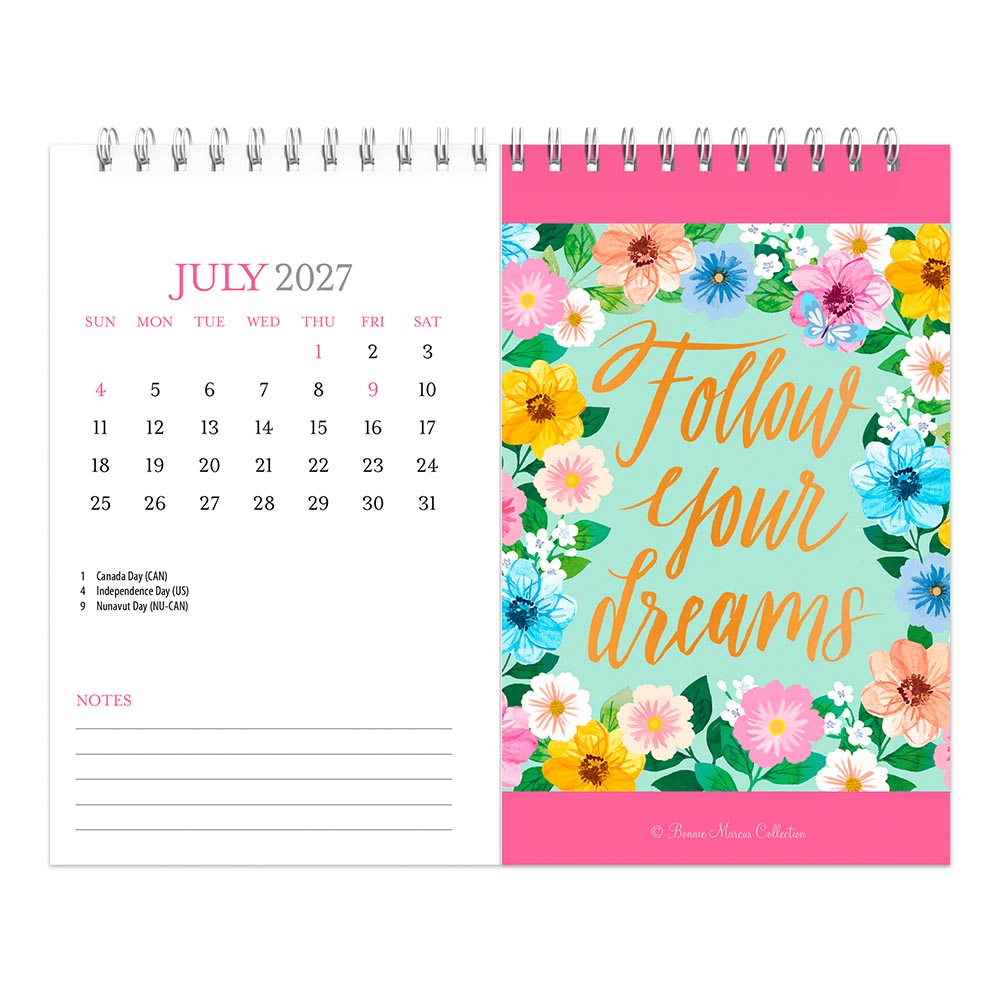 Bonnie Marcus OFFICIAL | 2027 7.5 x 6 Inch Monthly Double-View Easel Desk Calendar