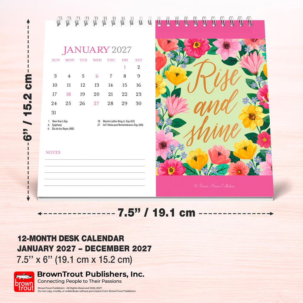 Bonnie Marcus OFFICIAL | 2027 7.5 x 6 Inch Monthly Double-View Easel Desk Calendar