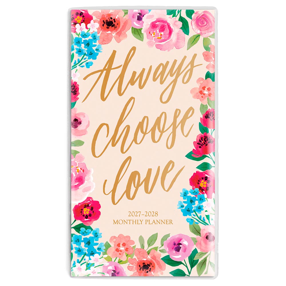Bonnie Marcus OFFICIAL | 2027-2028 3.5 x 6.5 Inch Two Year Monthly Pocket Planner Calendar | Foil Stamped Cover
