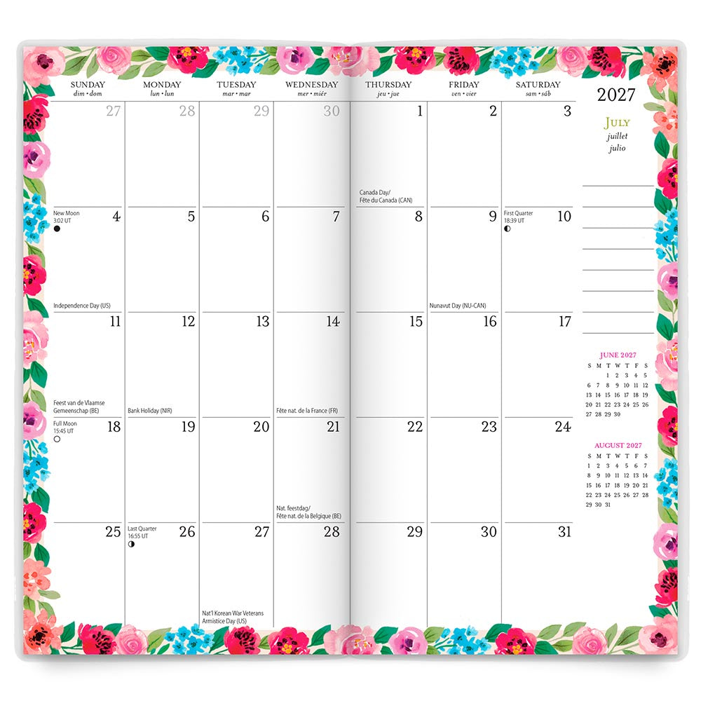 Bonnie Marcus OFFICIAL | 2027-2028 3.5 x 6.5 Inch Two Year Monthly Pocket Planner Calendar | Foil Stamped Cover
