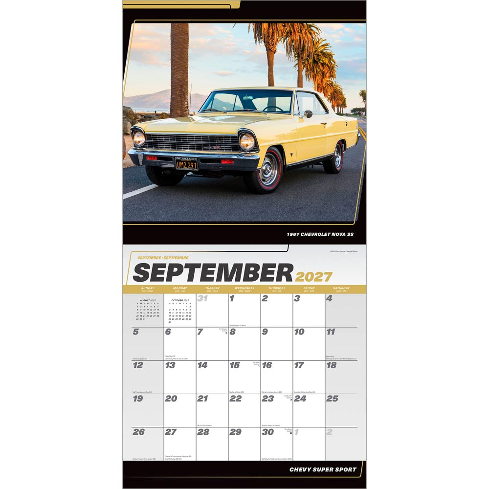 Chevy Super Sport OFFICIAL | 2027 12 x 24 Inch (Hanging) Monthly Square Wall Calendar