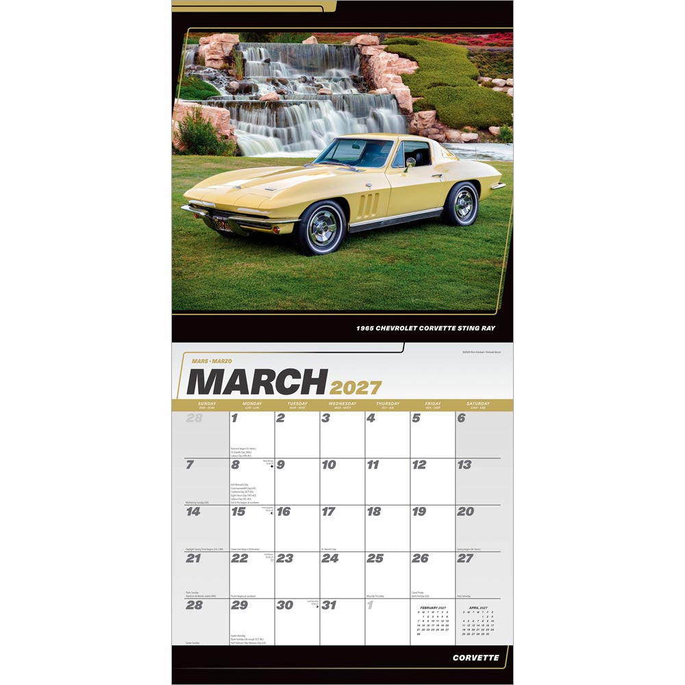 Corvette OFFICIAL | 2027 12 x 24 Inch (Hanging) Monthly Square Wall Calendar