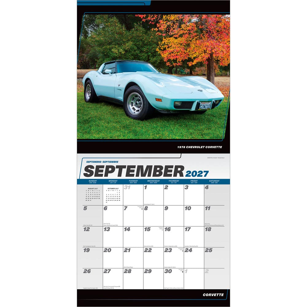 Corvette OFFICIAL | 2027 12 x 24 Inch (Hanging) Monthly Square Wall Calendar