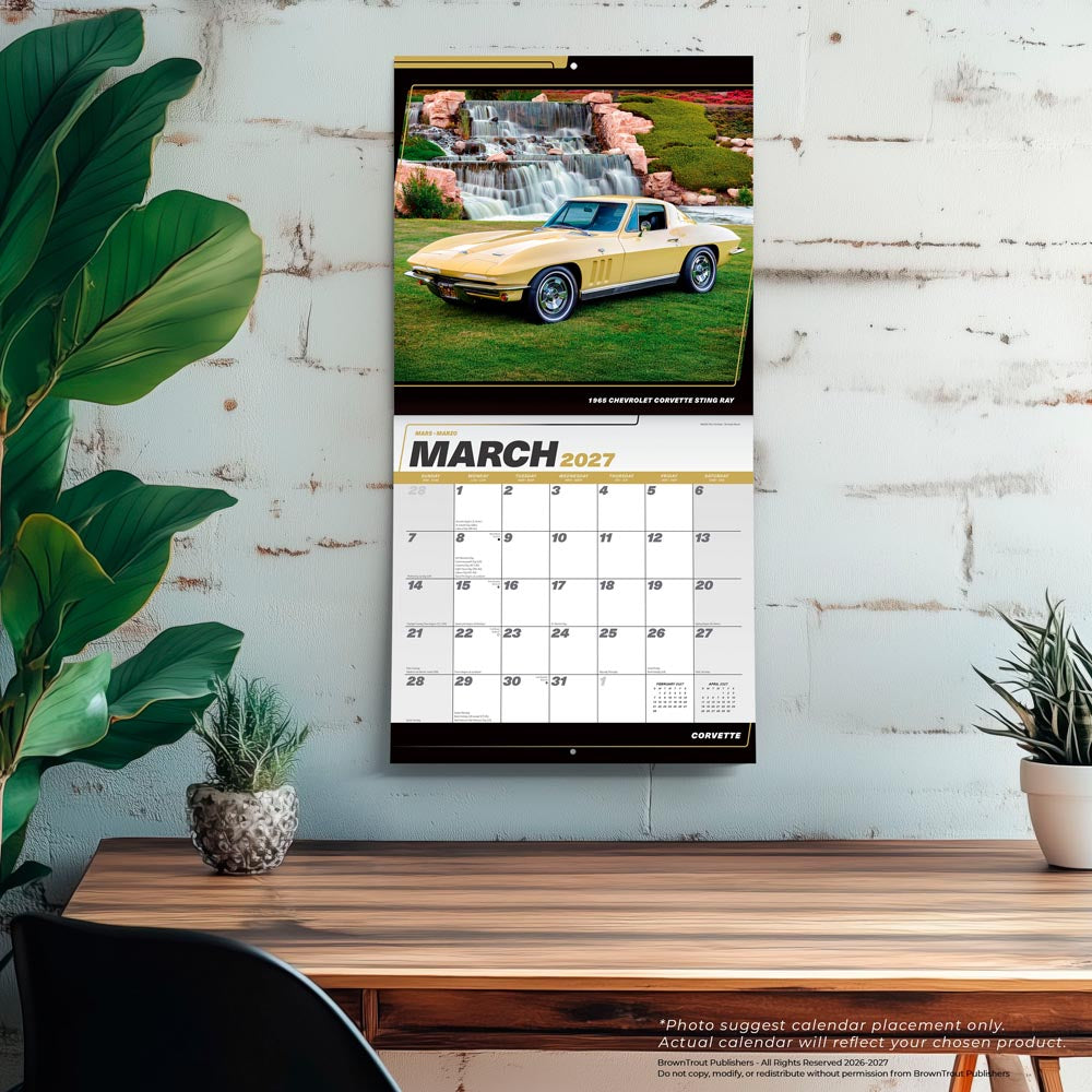Corvette OFFICIAL | 2027 12 x 24 Inch (Hanging) Monthly Square Wall Calendar