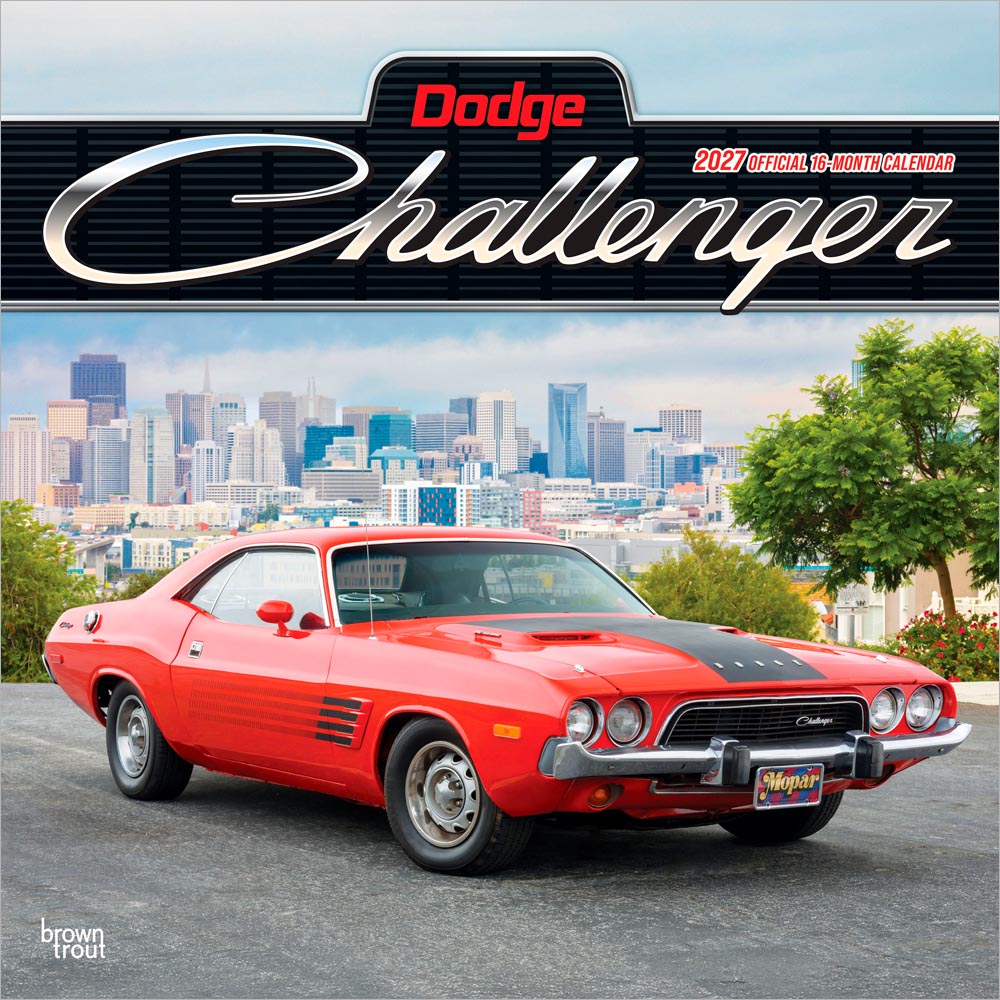 Dodge Challenger OFFICIAL | 2027 12 x 24 Inch (Hanging) Monthly Square Wall Calendar