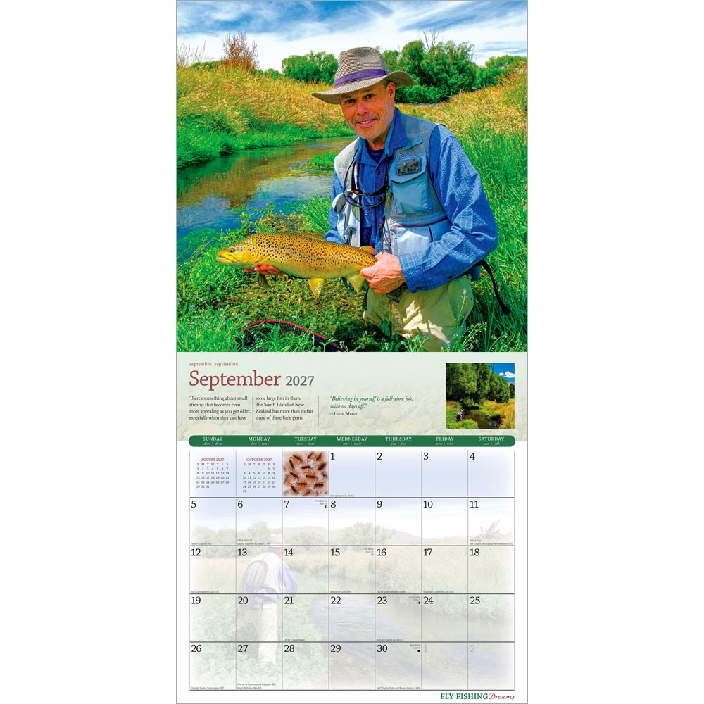 Fly Fishing Dreams OFFICIAL | 2027 12 x 24 Inch (Hanging) Monthly Square Wall Calendar