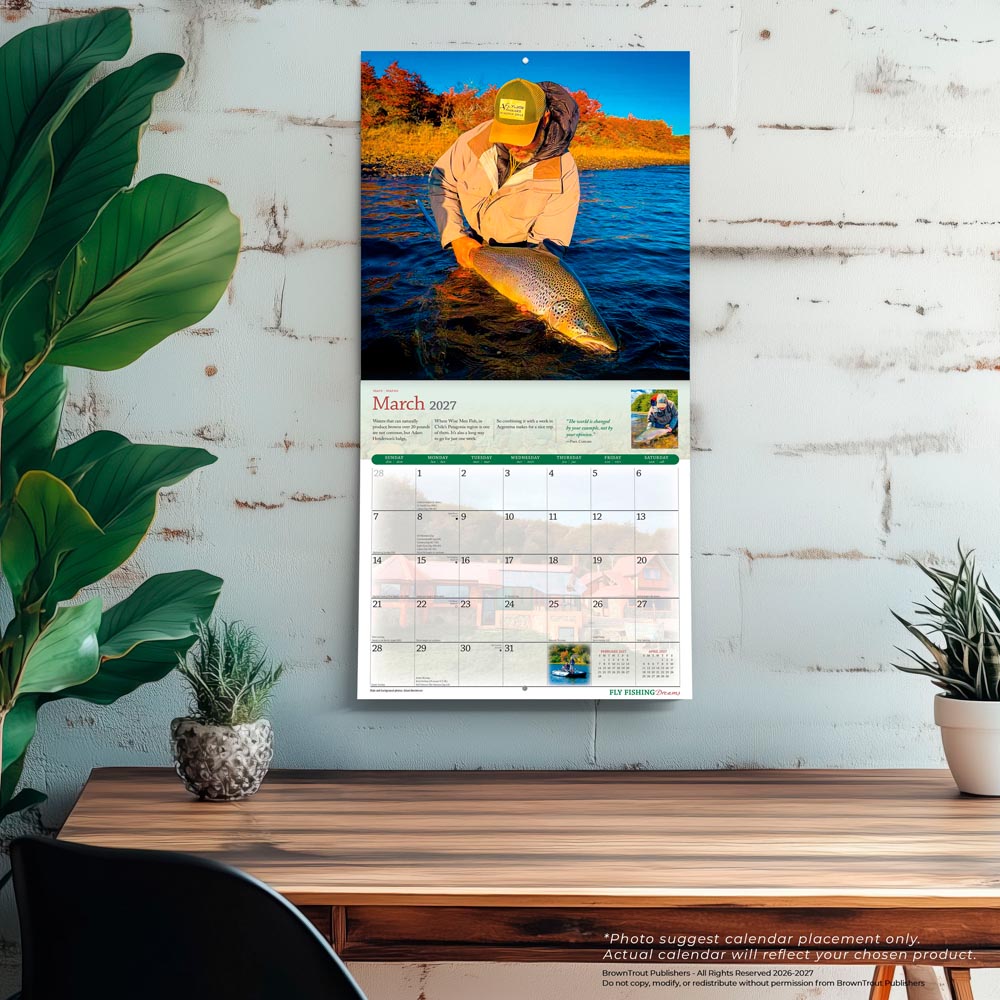 Fly Fishing Dreams OFFICIAL | 2027 12 x 24 Inch (Hanging) Monthly Square Wall Calendar