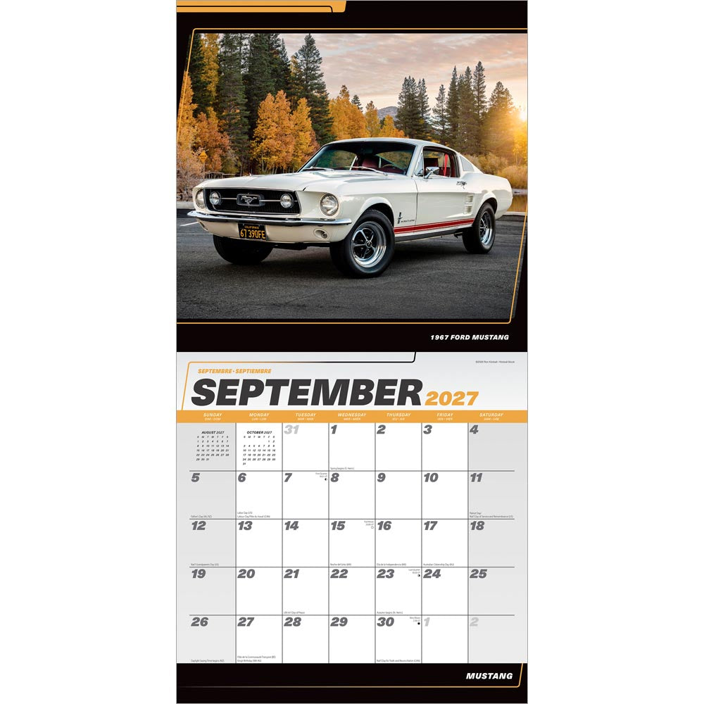 Ford Mustang OFFICIAL | 2027 12 x 24 Inch (Hanging) Monthly Square Wall Calendar | Foil Stamped Cover