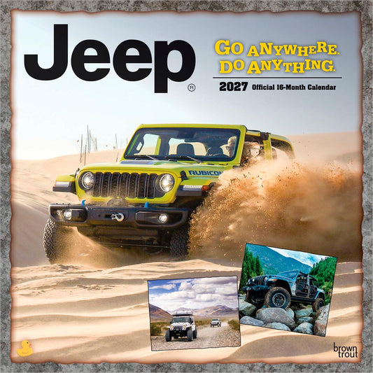Jeep OFFICIAL | 2027 12 x 24 Inch (Hanging) Monthly Square Wall Calendar