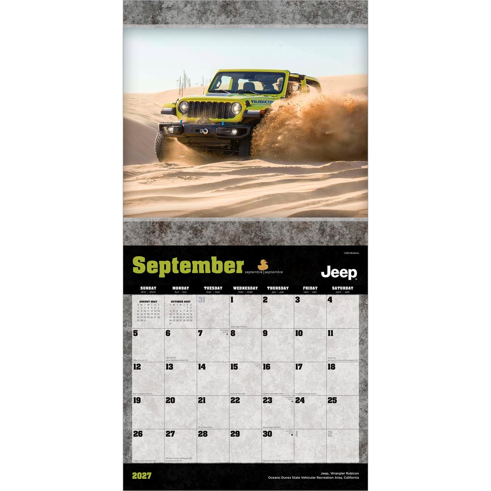Jeep OFFICIAL | 2027 12 x 24 Inch (Hanging) Monthly Square Wall Calendar