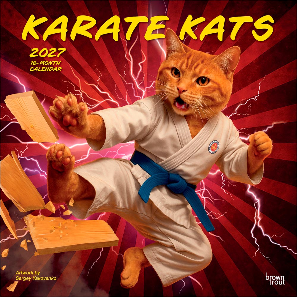 Karate Kats OFFICIAL | 2027 12 x 24 Inch (Hanging) Monthly Square Wall Calendar