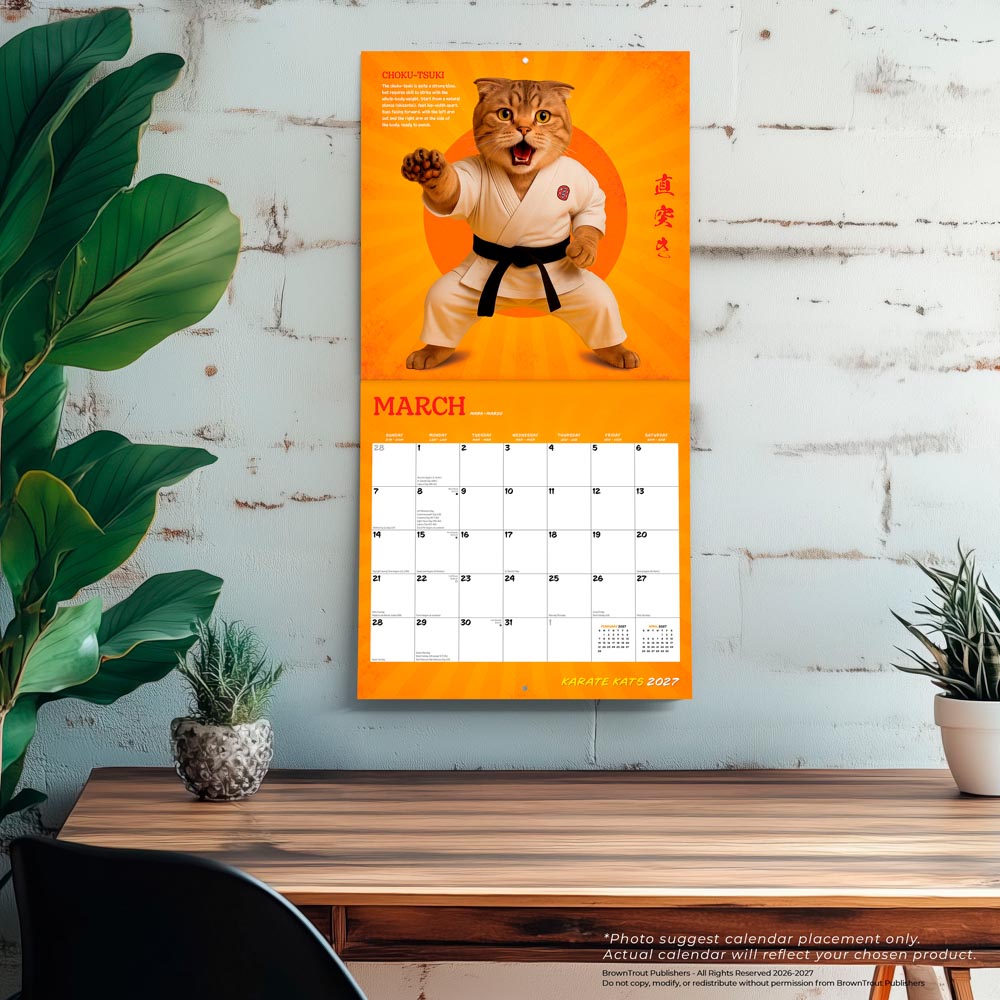 Karate Kats OFFICIAL | 2027 12 x 24 Inch (Hanging) Monthly Square Wall Calendar