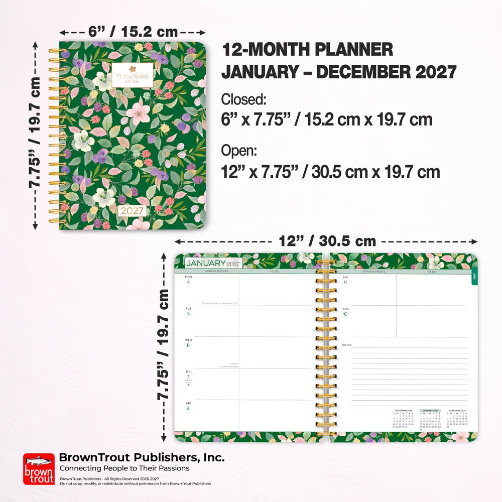 House of Turnowsky OFFICIAL | 2027 6 x 7.75 Inch Weekly Desk Planner | Foil Stamped Cover
