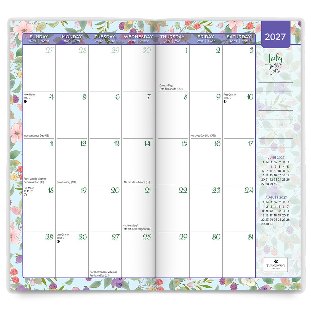 House of Turnowsky OFFICIAL | 2027-2028 3.5 x 6.5 Inch Two Year Monthly Pocket Planner Calendar | Foil Stamped Cover