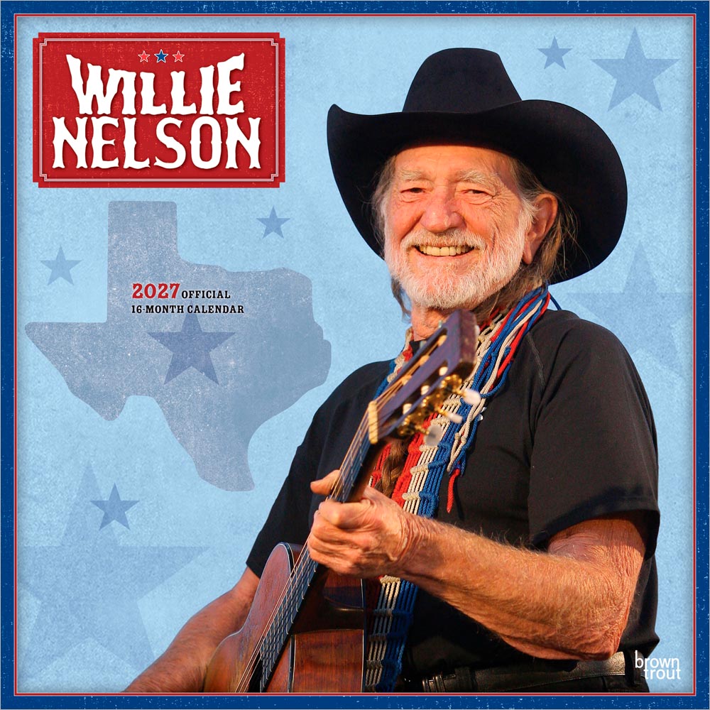 Willie Nelson OFFICIAL | 2027 12 x 24 Inch (Hanging) Monthly Square Wall Calendar