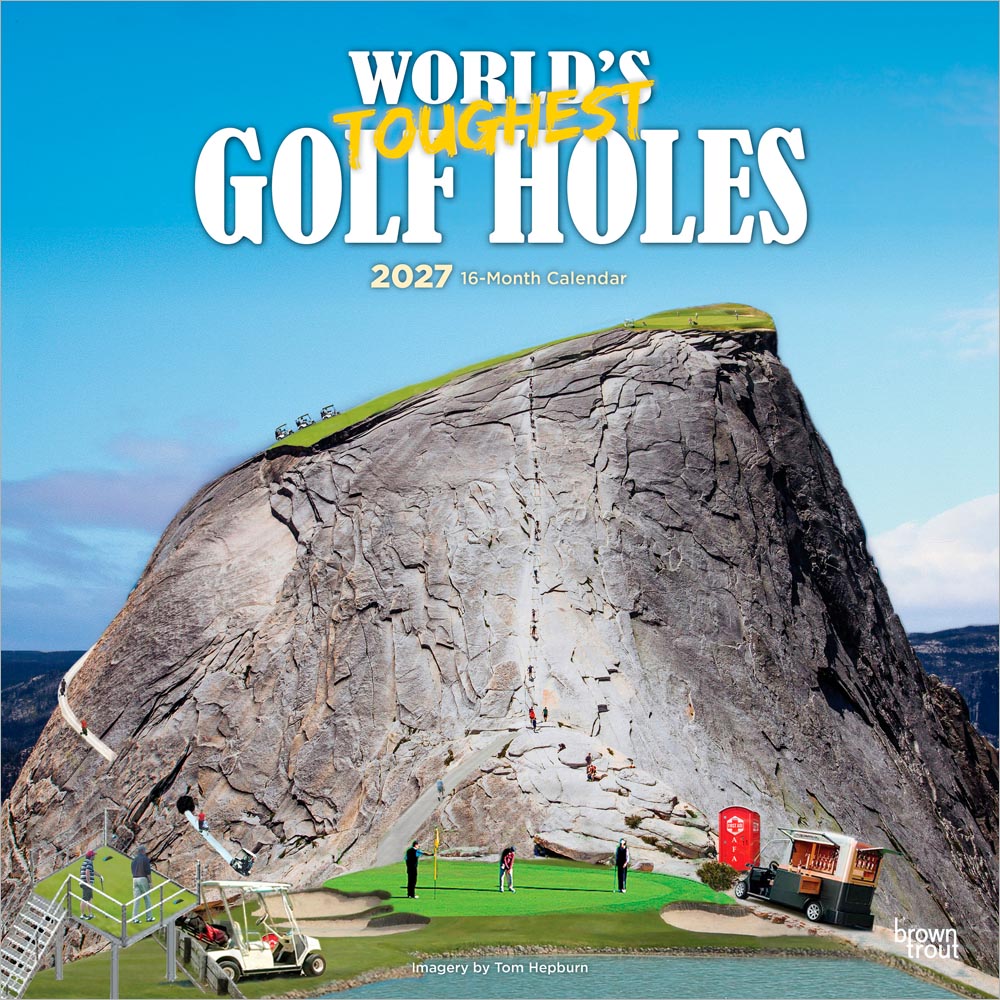 World's Toughest Golf Holes OFFICIAL | 2027 12 x 24 Inch (Hanging) Monthly Square Wall Calendar