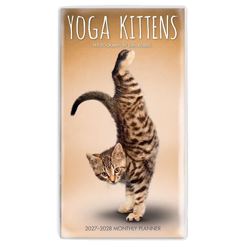 Yoga Kittens OFFICIAL | 2027-2028 3.5 x 6.5 Inch Two Year Monthly Pocket Planner Calendar