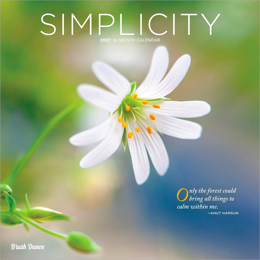 Simplicity | 2027 12 x 24 Inch (Hanging) Monthly Square Wall Calendar