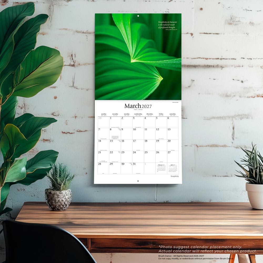 Simplicity | 2027 12 x 24 Inch (Hanging) Monthly Square Wall Calendar