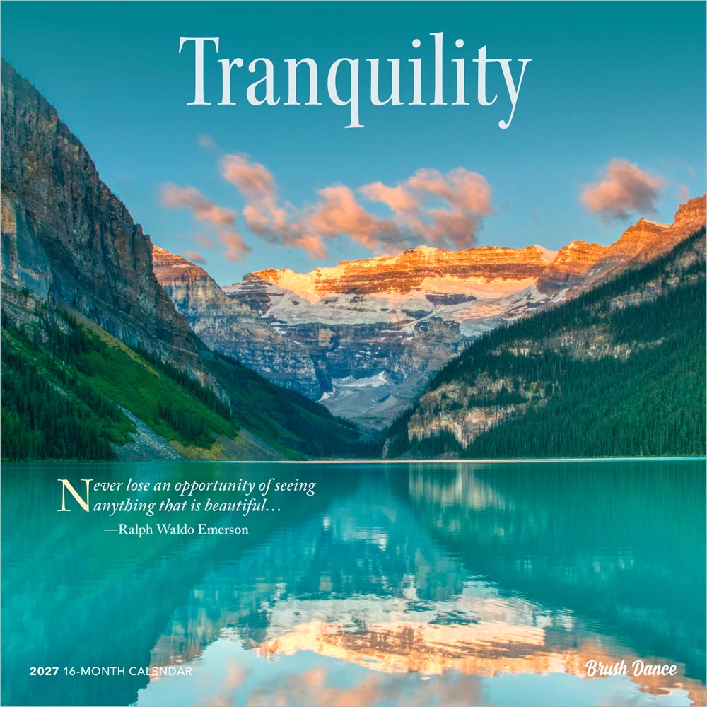 Tranquility | 2027 12 x 24 Inch (Hanging) Monthly Square Wall Calendar
