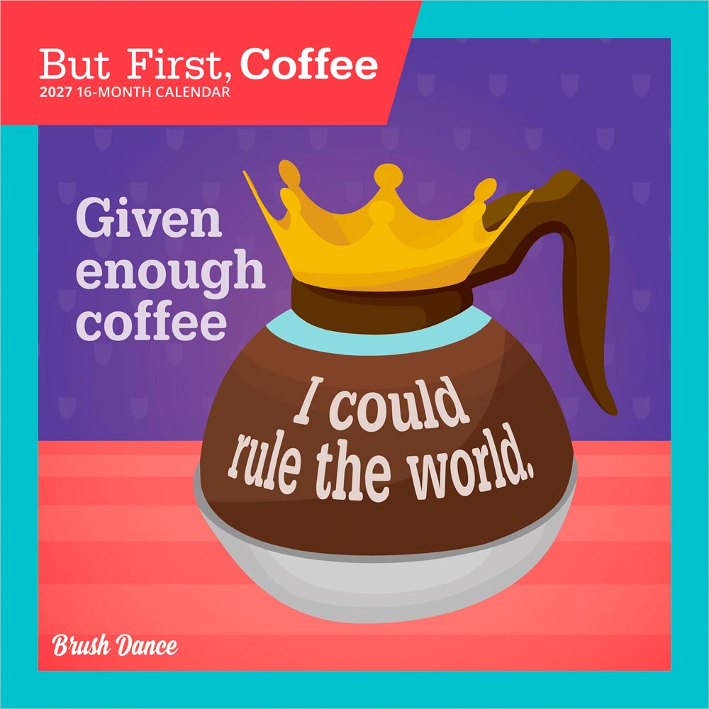 But First Coffee | 2027 7 x 14 Inch (Hanging) Monthly Mini Wall Calendar