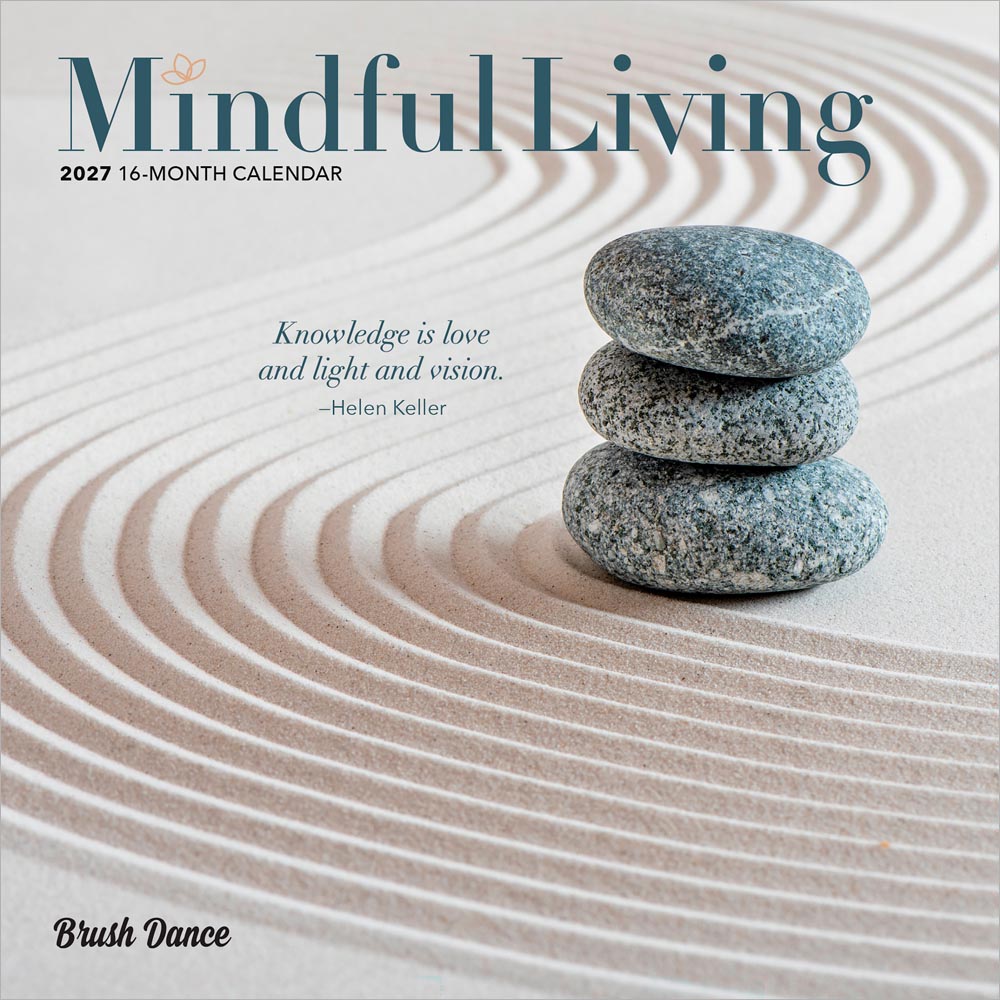 Mindful Living | 2027 7 x 14 Inch (Hanging) Monthly Mini Wall Calendar