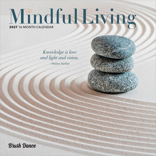 Mindful Living | 2027 7 x 14 Inch (Hanging) Monthly Mini Wall Calendar