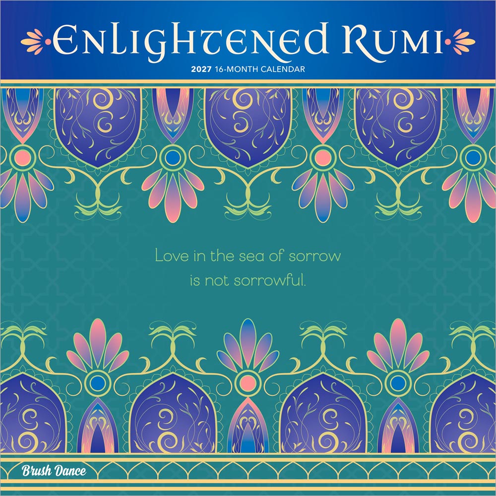 Enlightened Rumi | 2027 12 x 24 Inch (Hanging) Monthly Square Wall Calendar