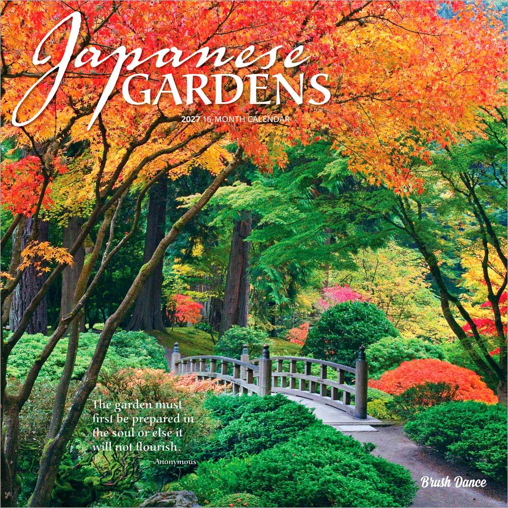 Japanese Gardens | 2027 12 x 24 Inch (Hanging) Monthly Square Wall Calendar