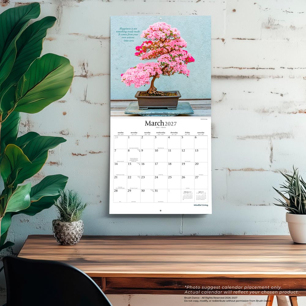 Mindful Living | 2027 12 x 24 Inch (Hanging) Monthly Square Wall Calendar