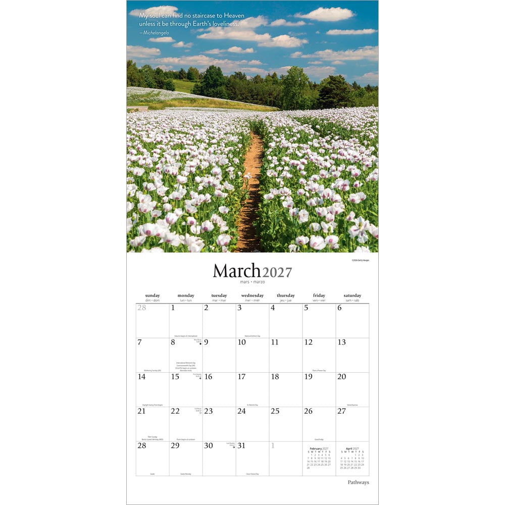 Pathways | 2027 12 x 24 Inch (Hanging) Monthly Square Wall Calendar